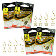 Ready-Tied-Hooks-To-Nylon-Barbed-Feeder-Carp-Match-Fishing-size-6-8-10-12-50cm